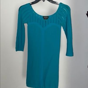 Turquoise Mini Bebe dress worn once!